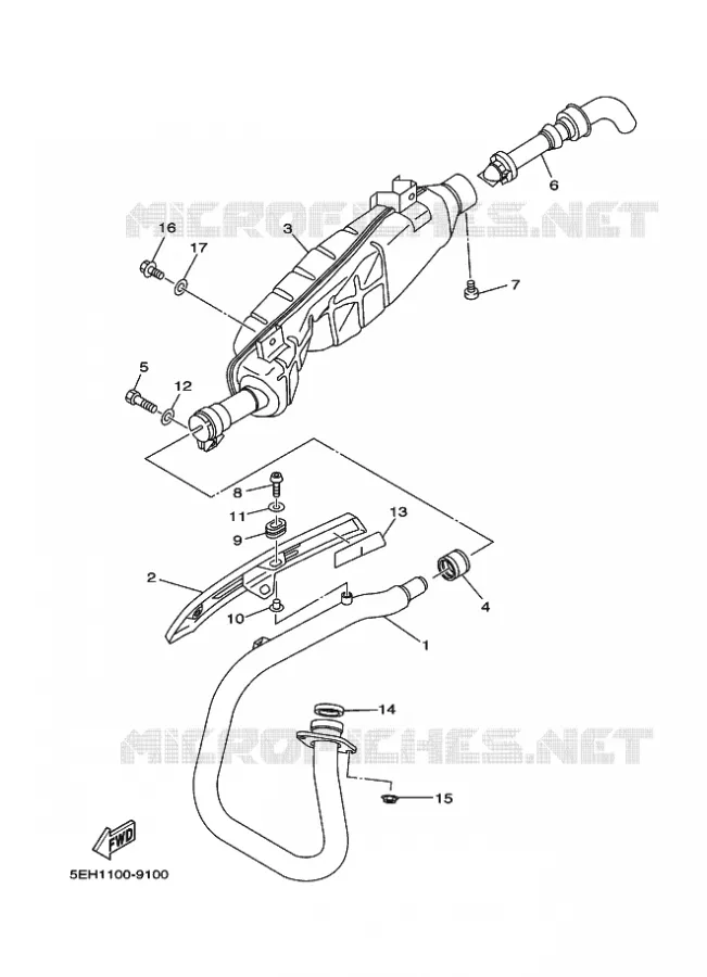 ECHAPPEMENT Yamaha QUAD 400 1999 YFM  YFM400FWB YFM400FWBL