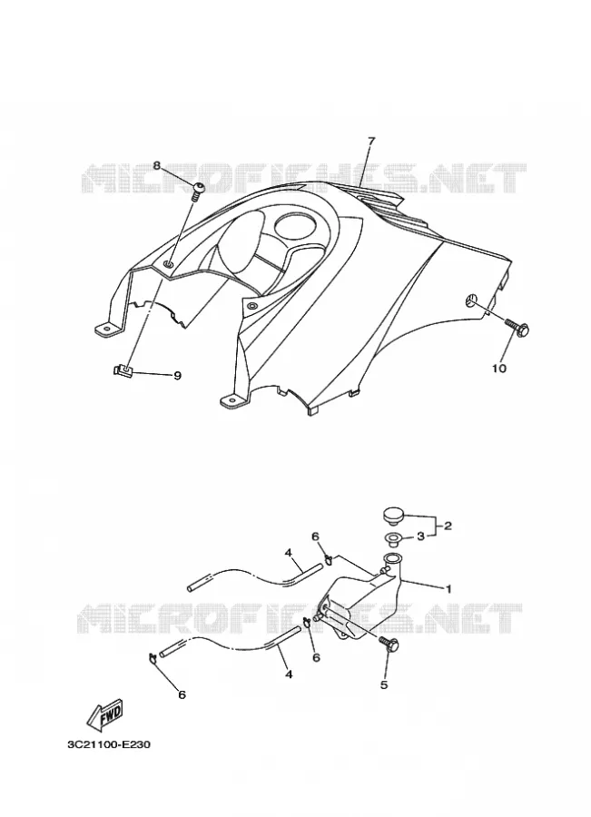 COUVERCLE LATERAL Yamaha QUAD 450 2007 WOLVERINE 4WD  YFM450FAS WOLVERINE 4WD