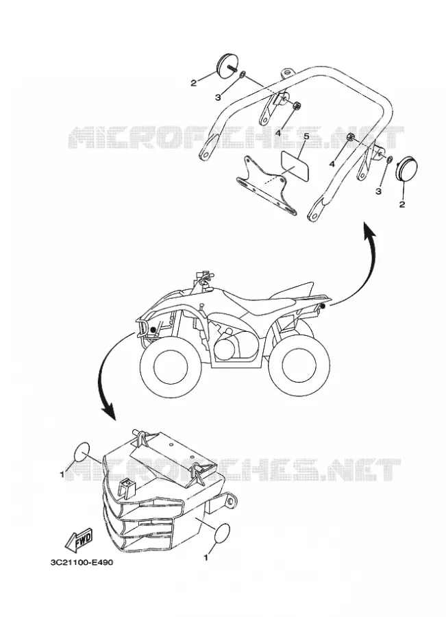 PARTIE ELECTRIQUE 2 Yamaha QUAD 450 2009 WOLVERINE 4WD  YFM450FAS WOLVERINE 4WD