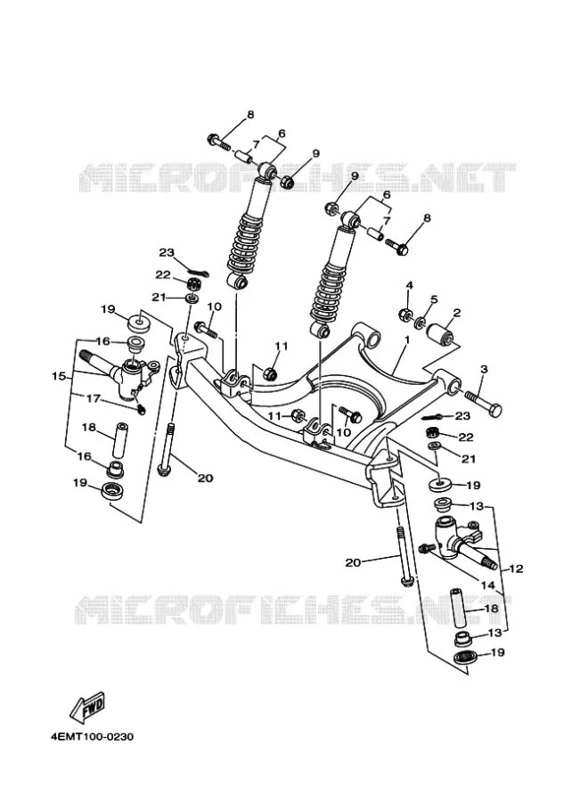 SUSPENSION / ROUE AVANT Yamaha QUAD 50 2004 RAPTOR  YFM50 YFM50S