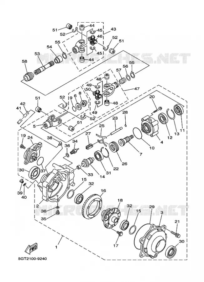 DIFFERENTIEL AVANT Yamaha QUAD 600 2000 YFM  YFM600FWA