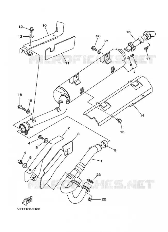 ECHAPPEMENT Yamaha QUAD 600 2001 YFM  YFM600FWA
