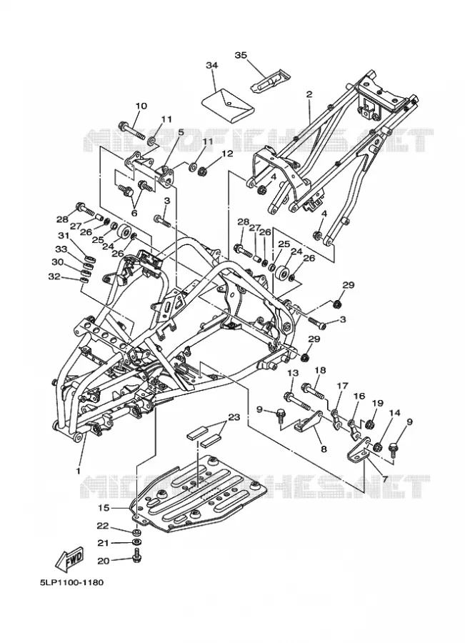 CADRE Yamaha QUAD 660 2001 RAPTOR  YFM660R YFM660RN