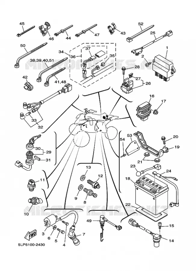 PARTIE ELECTRIQUE 1 Yamaha QUAD 660 2002 RAPTOR  YFM660R YFM660RP