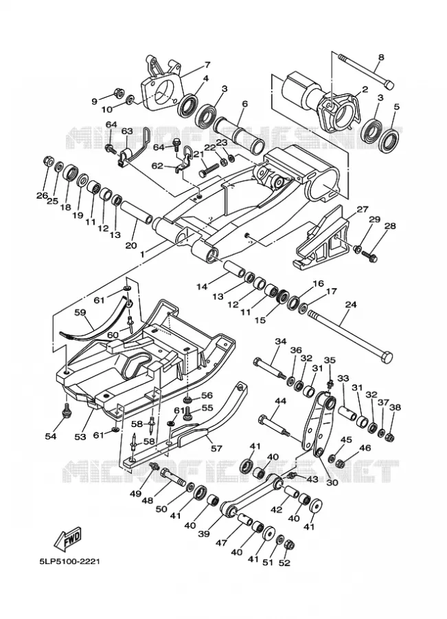 BRAS ARRIERE Yamaha QUAD 660 2003 RAPTOR  YFM660R YFM660RR