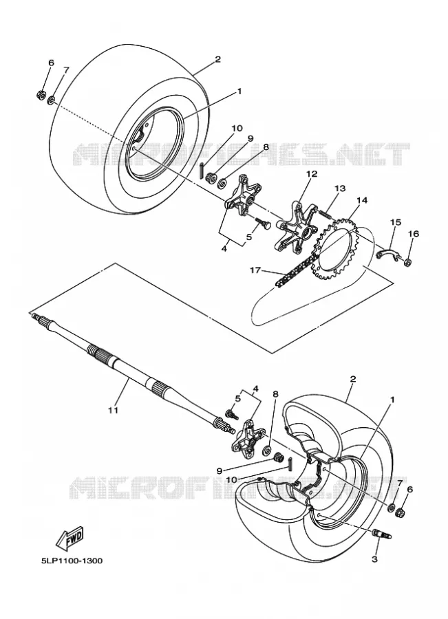 ROUE ARRIERE Yamaha QUAD 660 2003 RAPTOR  YFM660R YFM660RR