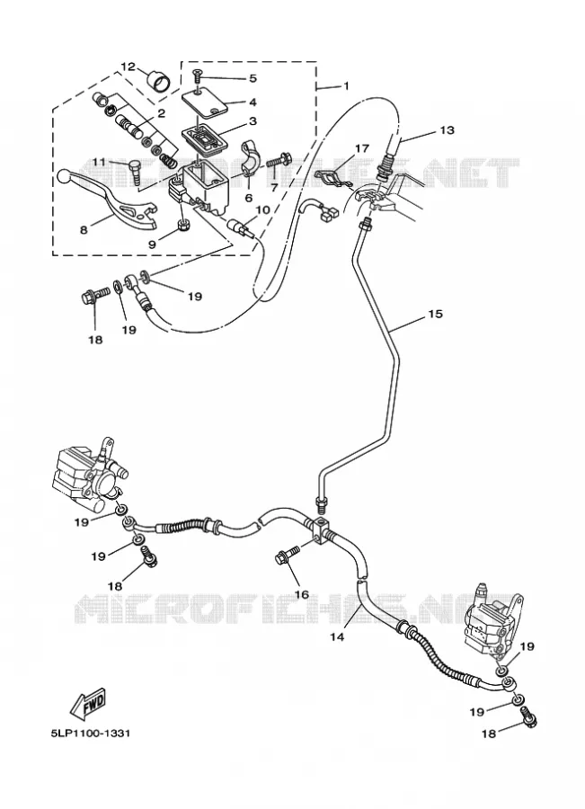 MAITRE CYLINDRE DE FREIN AVANT Yamaha QUAD 660 2003 RAPTOR  YFM660R YFM660RLER