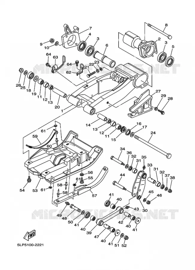 BRAS ARRIERE Yamaha QUAD 660 2004 RAPTOR  YFM660R YFM660RS