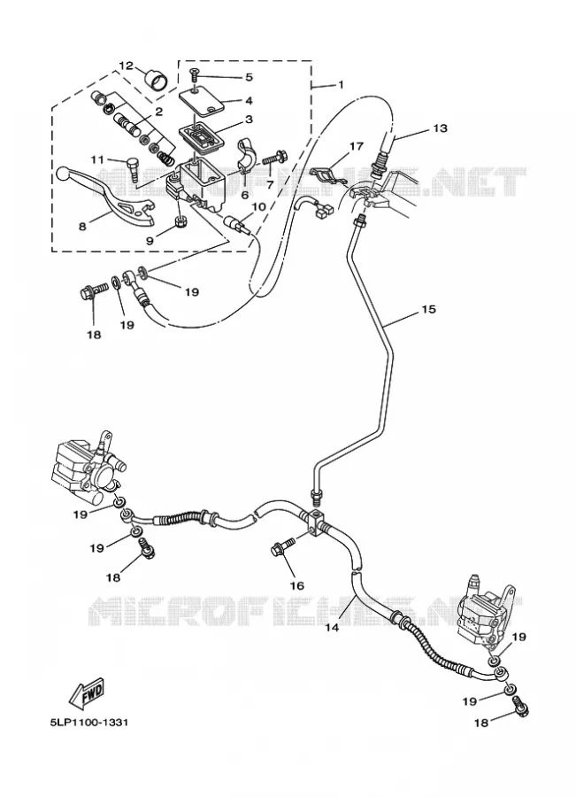 MAITRE CYLINDRE DE FREIN AVANT Yamaha QUAD 660 2004 RAPTOR  YFM660R YFM660RS