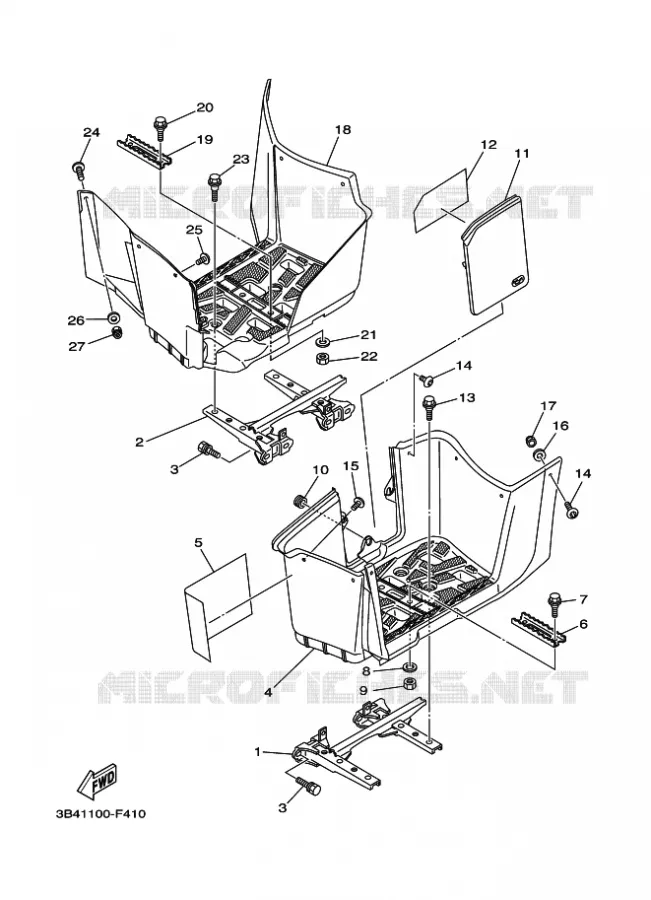 SUPPORT / REPOSE PIEDS Yamaha QUAD 700 2007 GRIZZLY  YFM700FWAD YFM7FGPW GRIZZLY 700 FI