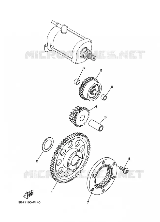 EMBRAYAGE DE DEMARREUR Yamaha QUAD 700 2007 GRIZZLY  YFM700FWAD GRIZZLY 700 FI