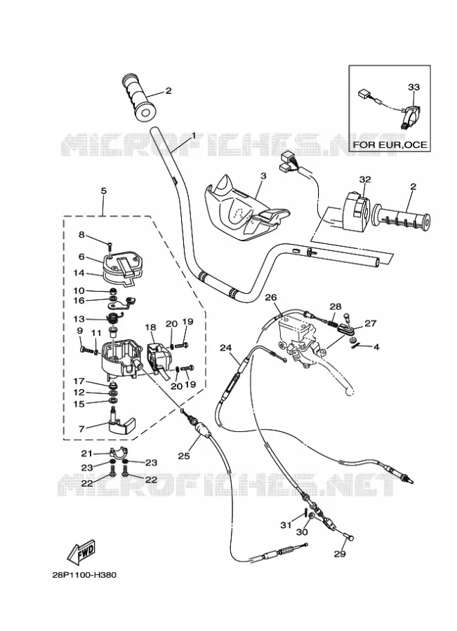GUIDON ET CABLES Yamaha QUAD 700 2009 GRIZZLY  YFM700FWAD YFM7FGPY GRIZZLY 700 FI