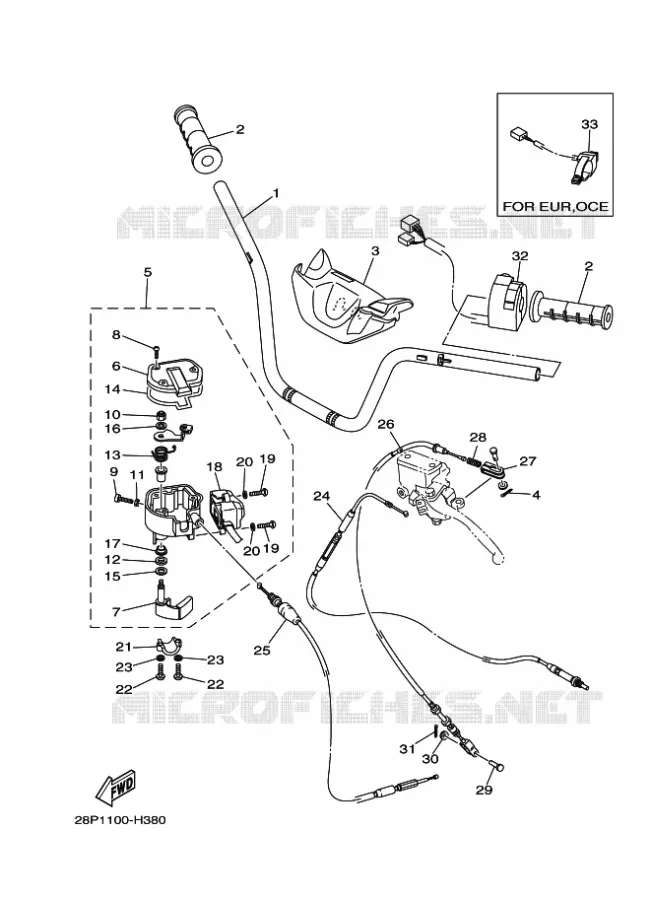 GUIDON ET CABLES Yamaha QUAD 700 2009 GRIZZLY  YFM700FWAD YFM7FGPY GRIZZLY 700 FI