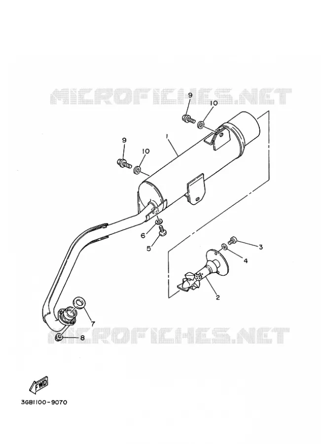 ECHAPPEMENT Yamaha QUAD 80 2000 RAPTOR  YFM80
