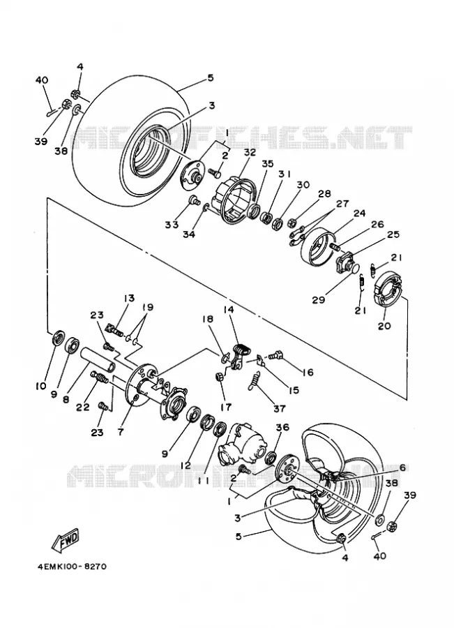 ROUE ARRIERE Yamaha QUAD 80 2000 RAPTOR  YFM80