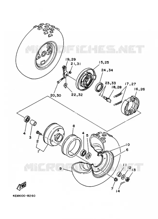 ROUE AVANT Yamaha QUAD 80 2000 RAPTOR  YFM80