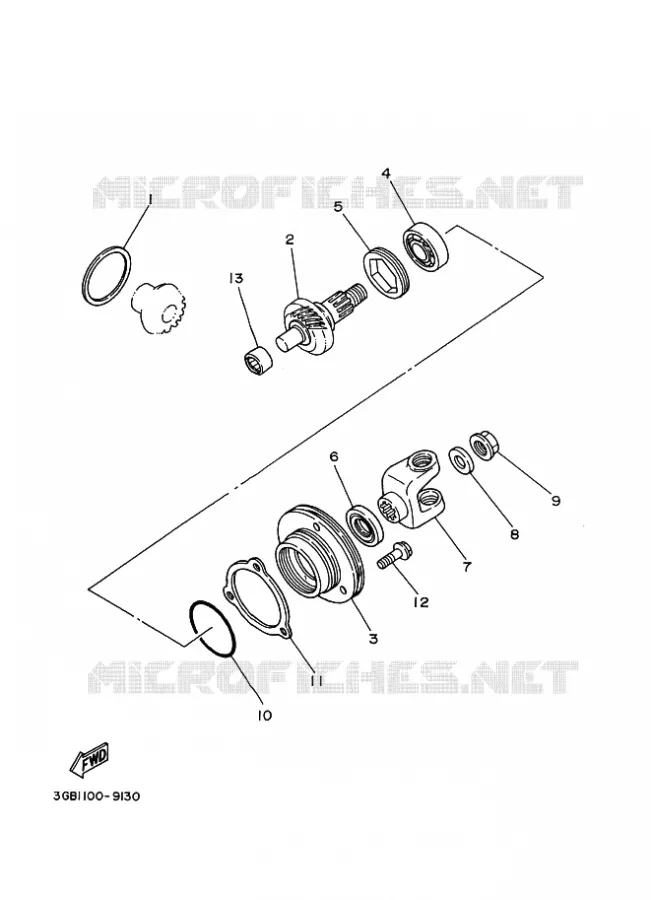 TRANSMISSION INTERMEDIAIRE Yamaha QUAD 80 2004 RAPTOR  YFM80W YFM80WS