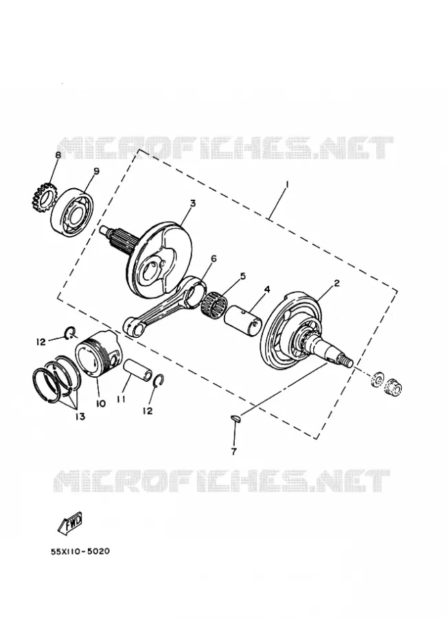 VILEBREQUIN / PISTON Yamaha QUAD 80 2004 RAPTOR  YFM80W YFM80WS