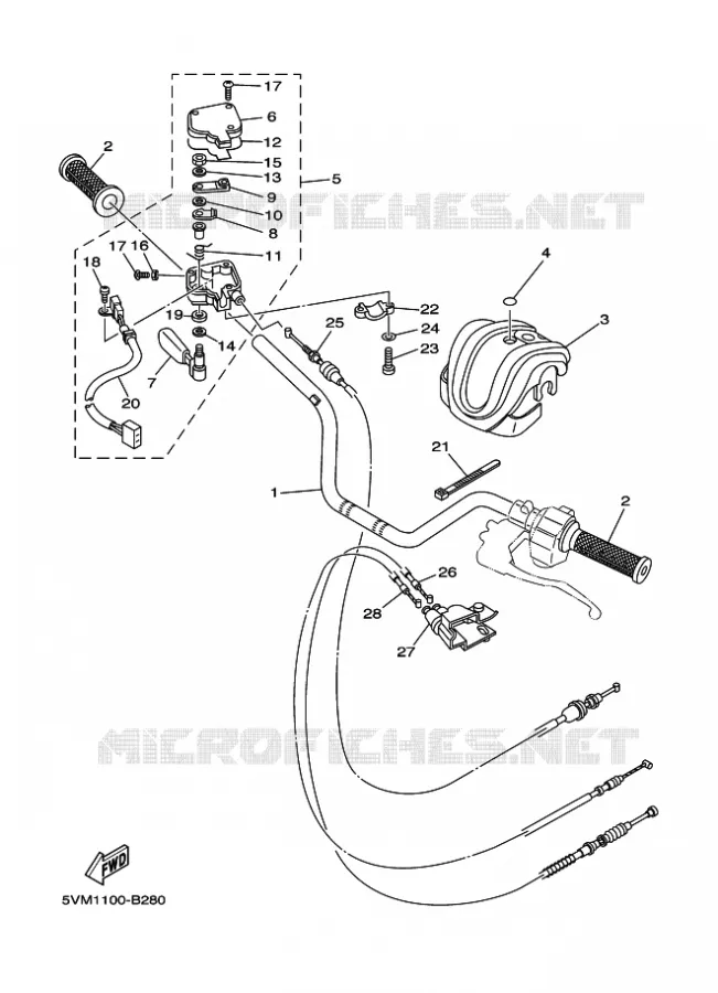 GUIDON ET CABLES Yamaha QUAD 200 2004 BLASTER  YFS200 YFS200S BLASTER