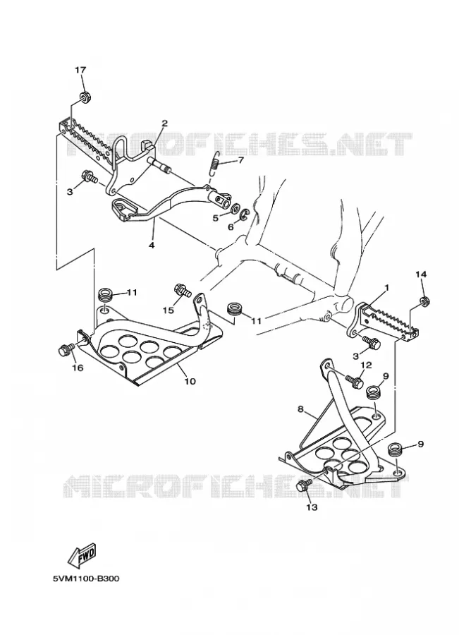 SUPPORT / REPOSE PIEDS Yamaha QUAD 200 2004 BLASTER  YFS200 YFS200S BLASTER