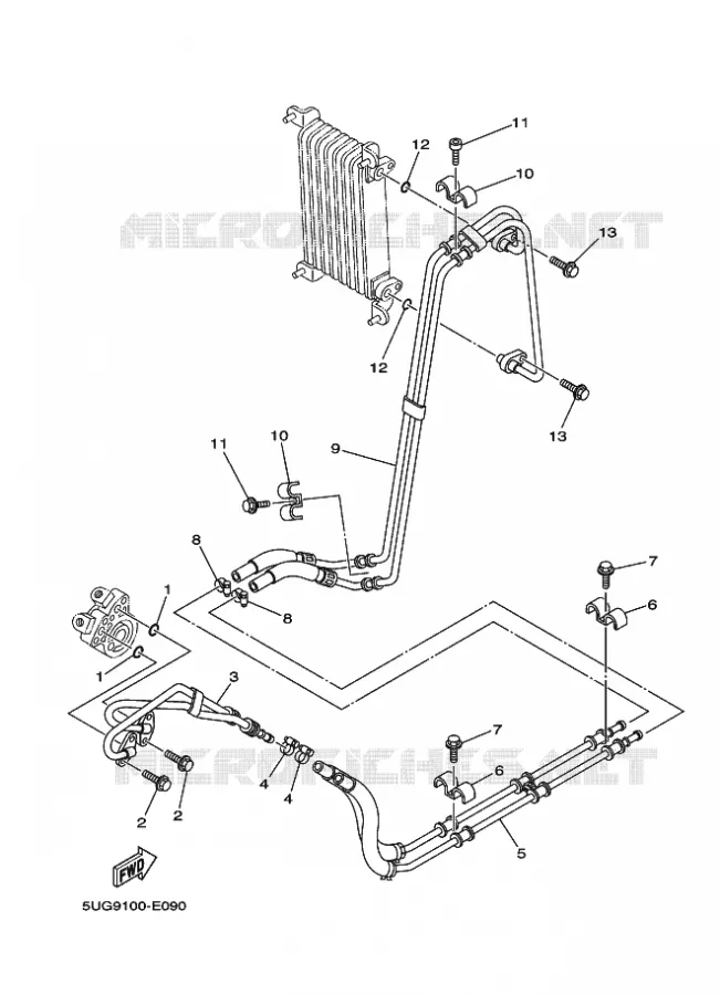 RADIATEUR D'HUILE / ECHANGEUR Yamaha SIDE BY SIDE 660 2006 RHINO  YXR660F YXR66FAV RHINO