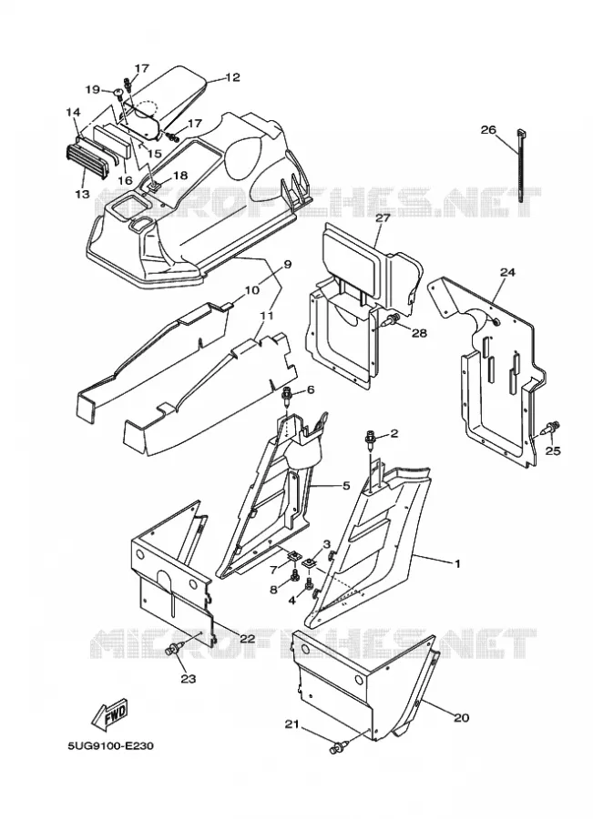 COUVERCLE LATERAL Yamaha SIDE BY SIDE 660 2007 RHINO  YXR660F YXR66FW RHINO