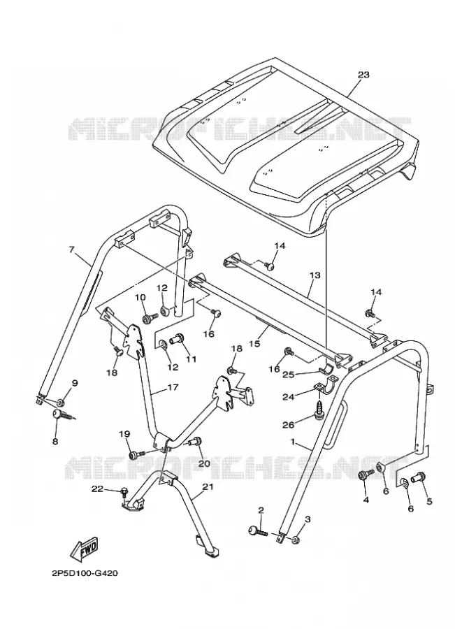 PARE CHOCS 2 Yamaha SIDE BY SIDE 700 2009 RHINO  YXR700F YXR70FSP2Y RHINO 700 FI