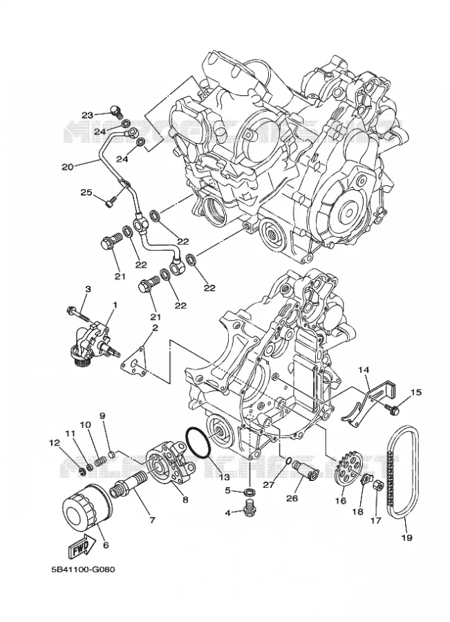 POMPE A HUILE Yamaha SIDE BY SIDE 700 2009 RHINO  YXR700F YXR70FSP2Y RHINO 700 FI