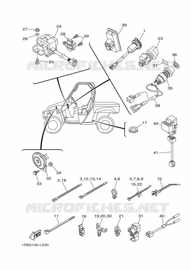 PARTIE ELECTRIQUE 2 Yamaha SIDE BY SIDE 700 2013 RHINO  YXR700F YXR7FD