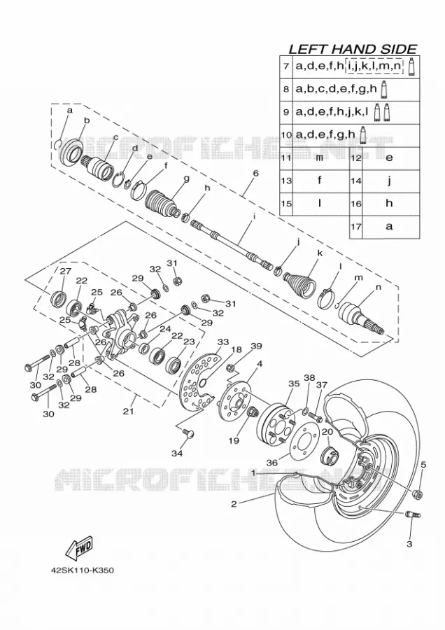 ROUE ARRIERE Yamaha SIDE BY SIDE 700 2013 RHINO  YXR700F YXR7FD