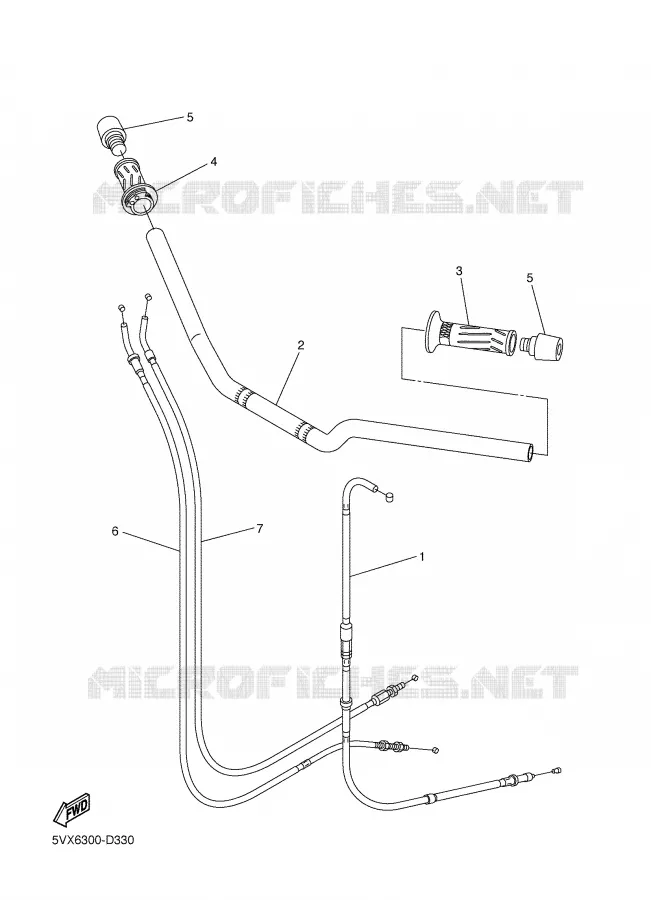 GUIDON ET CABLES Yamaha MOTO 600 2007 FAZER S2 ABS  FZ6-SAHG