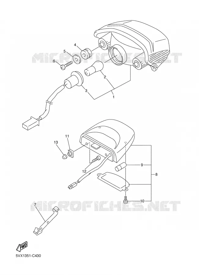 FEU ARRIERE Yamaha MOTO 600 2004 FAZER  FZ6-SS