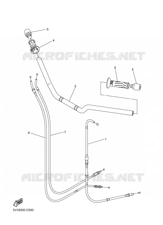GUIDON ET CABLES Yamaha MOTO 600 2006 FAZER  FZ6-SSV