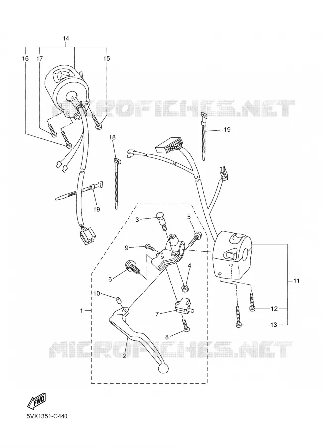 COMMODO / LEVIER Yamaha MOTO 600 2006 FAZER  FZ6-SSV