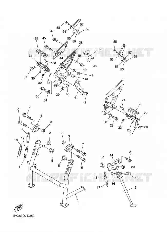 BEQUILLE / REPOSE PIEDS Yamaha MOTO 600 2006 FAZER  FZ6-SV