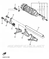 BARILLET DE SELECTION / FOURCHETTES pour Yamaha FZ750 de 1988