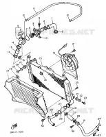 RADIATEUR / DURITES pour Yamaha FZ750 de 1988