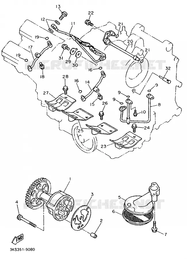 POMPE A HUILE Yamaha MOTO 750 1989 FZ  FZ750