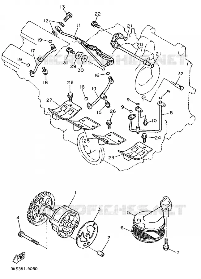 POMPE A HUILE Yamaha MOTO 750 1989 FZ  FZ750