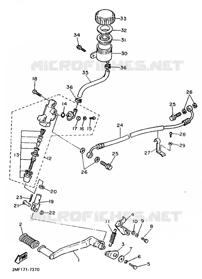 MAITRE CYLINDRE DE FREIN ARRIERE Yamaha MOTO 750 1990 FZ  FZ750