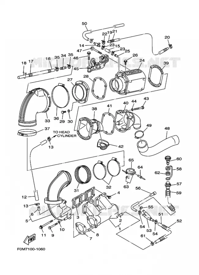 ECHAPPEMENT 1 Yamaha WAVERUNNER 700 2001 JET  JET FOR XL700