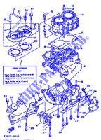 CYLINDRE / CARTER MOTEUR pour Yamaha WRA650S de 1990