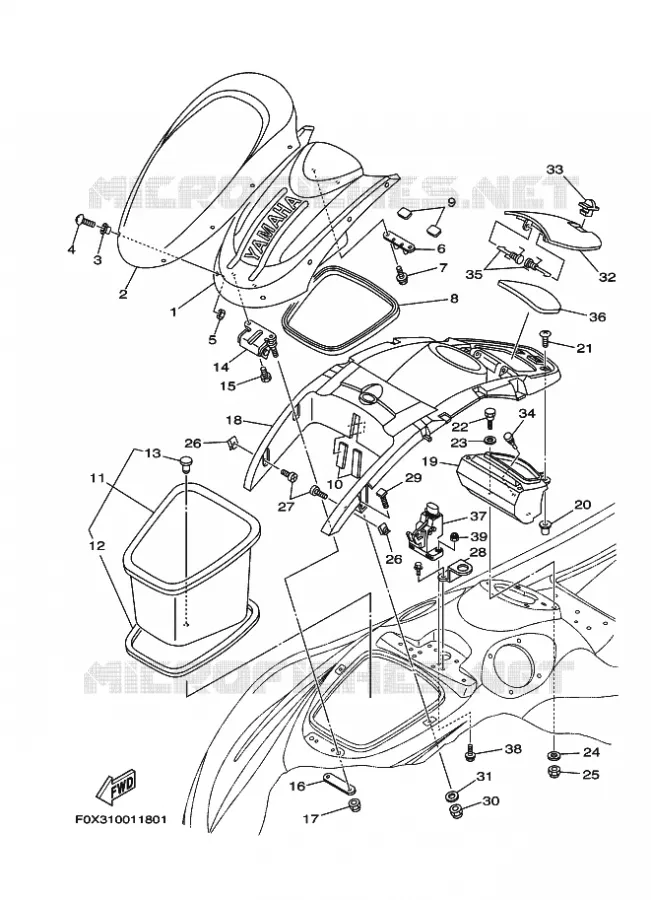ENGINE HATCH 2 Yamaha WAVERUNNER 800 2005 JET  GP800A GP800A-D