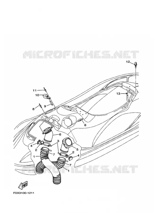 VENTILATION Yamaha WAVERUNNER 800 2005 JET  GP800A GP800A-D