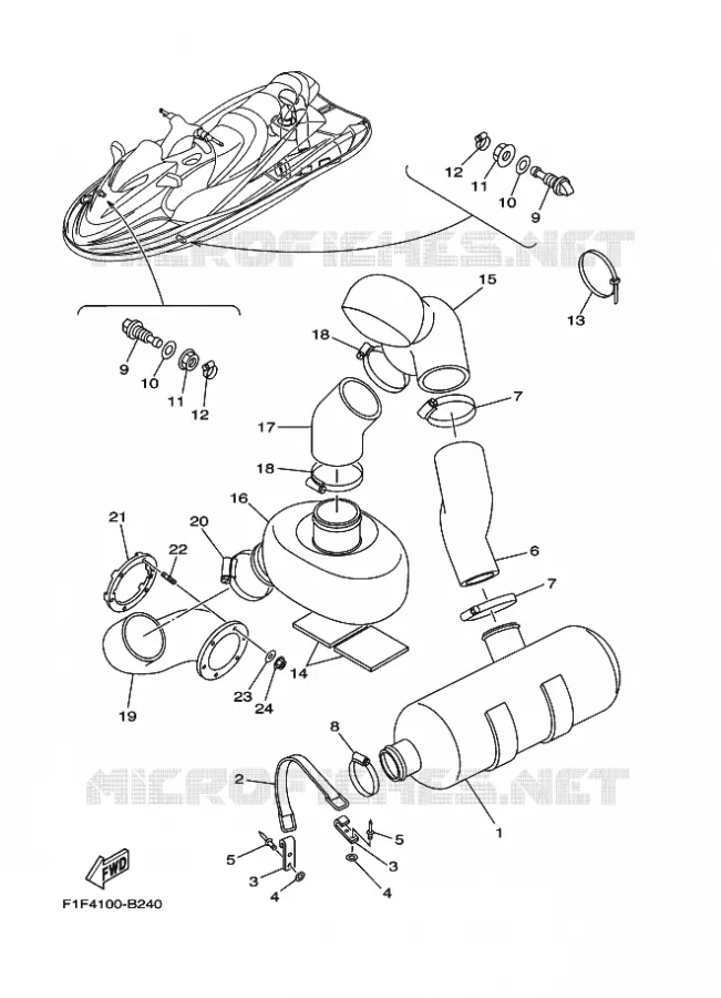 ECHAPPEMENT 2 Yamaha WAVERUNNER 700 2004 JET  JET FOR F1F