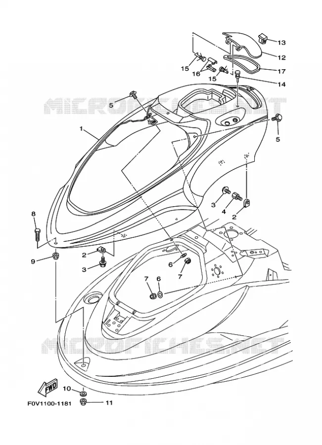 ENGINE HATCH 1 Yamaha WAVERUNNER 700 2003 JET  JET FOR F1F