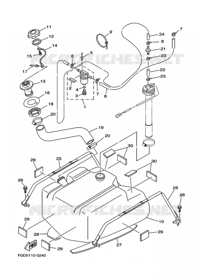 RESERVOIR A ESSENCE Yamaha WAVERUNNER 700 2003 JET  JET FOR F1F
