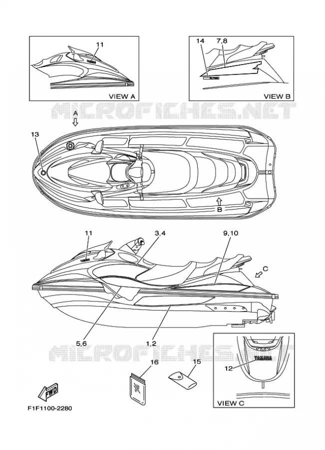 EMBLEME Yamaha WAVERUNNER 700 2002 JET  JET FOR F1F