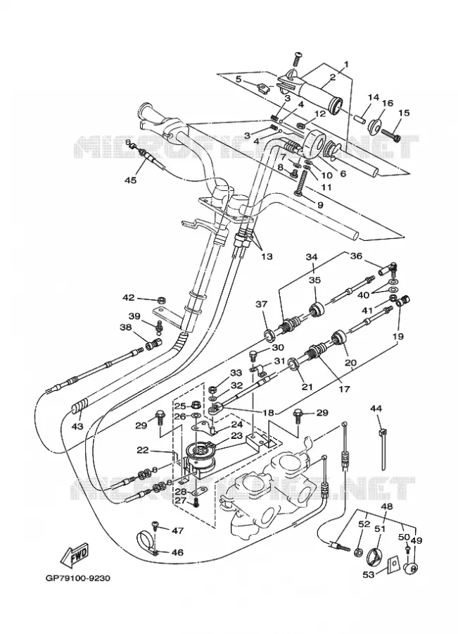 CABLE DE COMMANDE Yamaha WAVERUNNER 760 2000 JET  JET FOR GP760