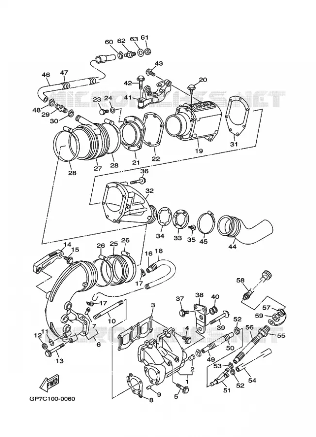ECHAPPEMENT 1 Yamaha WAVERUNNER 760 2000 JET  JET FOR GP760